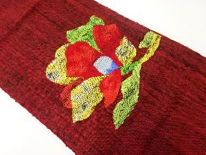リサイクル　手織り真綿紬花模様織出し名古屋帯